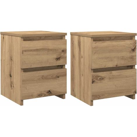 Bedside Cabinets 2 pcs Aritisan Oak 30x30x40 cm Engineered Wood vidaXL