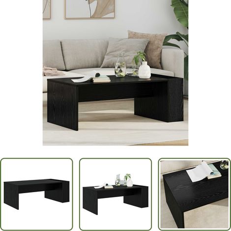 Wohnzimmermöbel - Couchtisch Schwarz Eichen-Optik 95 x 50 x 34 cm Holzwerkstoff (1/5)