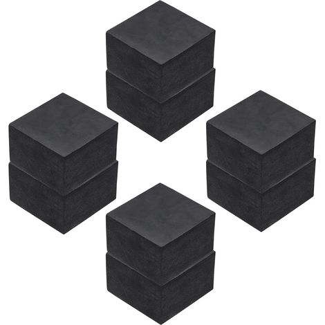 Lot de 8 tapis anti-vibrations en caoutchouc dur pour machine à laver, patin carré de 50 mm pour l'isolation des vibrations, épaisseur de 30 mm, réduction du bruit pour compresseur de climatisation.