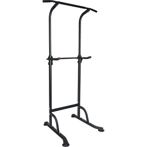 Stazione per allenamento muscolare 80x78x210 cm in metallo nero regolabile per casa FloraGrace (1/5)