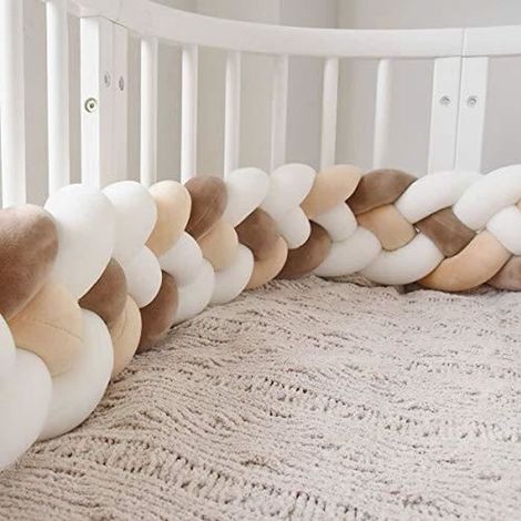 4M Icegrey Tour De Lit 3 Tissage Bébé Coussin Serpent Tressé Pare-Choc Velours Protection lit Bumper Pépinière ,a5