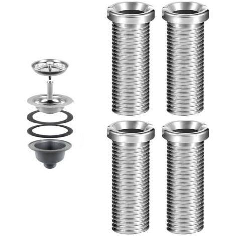 Lot de 4 vis creuses pour évier, vis creuses pour bonde à panier à tamis 45 mm, vis creuse en acier inoxydable, panier d'évier, évier de cuisine, tamis à panier à panier, vis pour évacuations (1/5)
