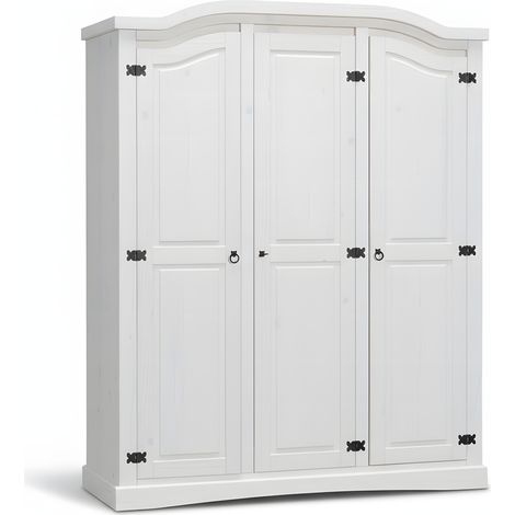 New Mexico Kleiderschrank 3-Trg. Breite 152 cm, Höhe 193 cm weiss/Wachs.