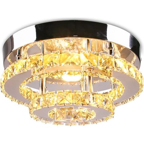 Stoex – Plafonnier LED cristal 2 couches – Éclairage encastré moderne pour couloir, escalier, cuisine, salle de bains – Blanc chaud 30W 110V (1/5)