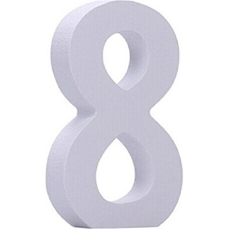 Numéro 8 En Bois Blanc 11cm Décoration D'anniversaire Décoration De Table Maison