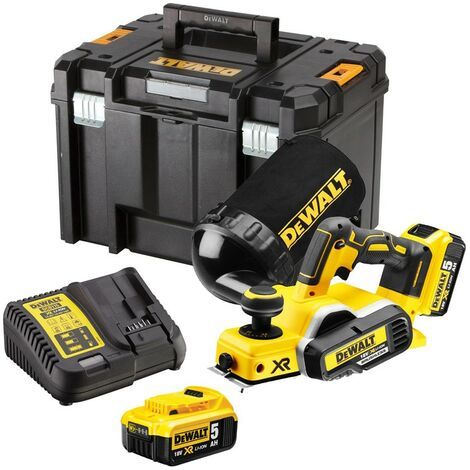 Dewalt DCP580P2 18v XR Cordless Brushless Planer + 2 x 5.0ah Batteries Dust Bag (1/5)