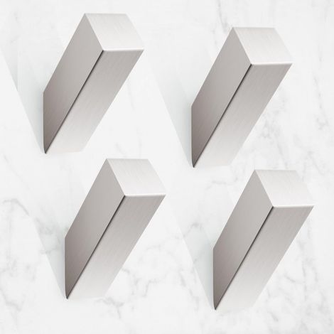 Set mit 4 robusten Wandhaken aus Edelstahl und gebürstetem Nickel für Handtücher, im Hotelstil, für Badezimmer, Wohnzimmer, zur Wandmontage (1/5)