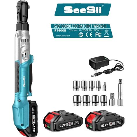 Clé à cliquet sans fil, couple de 90 Nm, double batterie, avec batterie 2X2.0Ah (1/5)