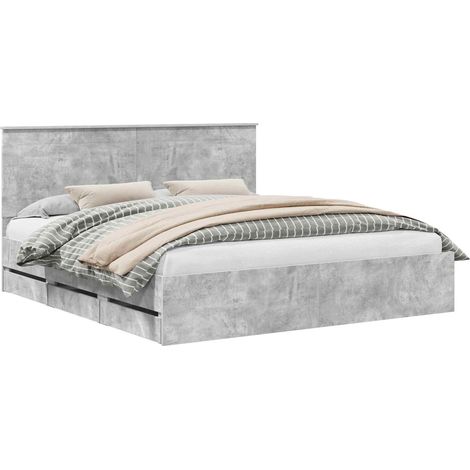 Maison Exclusive - Struttura del letto con cassetto Grigio cemento 200 x 200 cm (1/5)