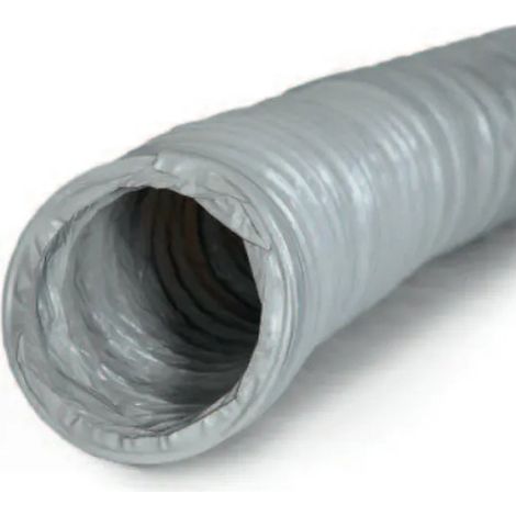Condotto flessibile in PVC grigio per la ventilazione, diametro 150mm, lunghezza 6m