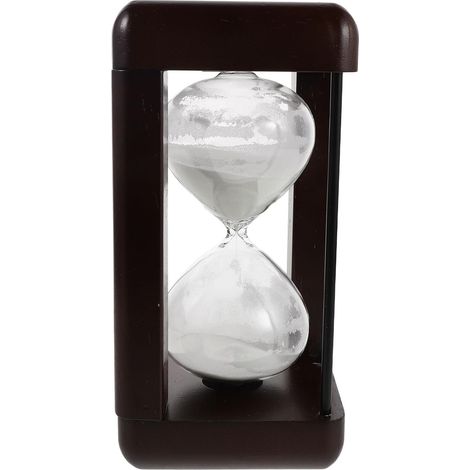 Sablier Décoratif en Verre et Bois Massif Sablier Vintage 60 Sable Blanc Minuteur Précis pour Bureau la Cuisine et Maison Ornement Élégant et Solide (1/5)
