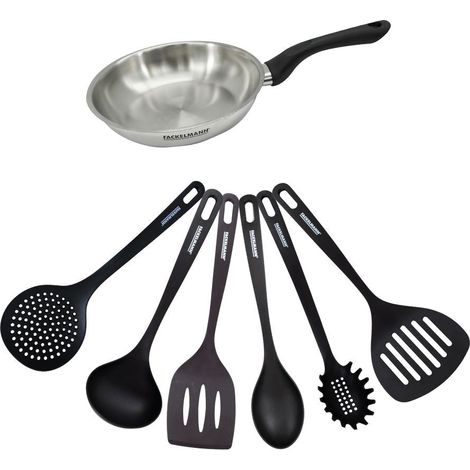 Set poêle 20 cm en inox et 6 ustensiles Fackelmann Geneva (1/5)