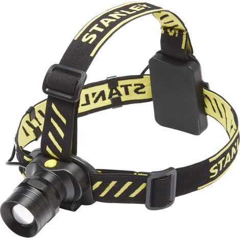 Stanley – Lampe frontale led réglable aluminium 300 lumens – Portée 150 m – 3 modes d'éclairage – Autonomie jusqu'à 6 h (1/3)