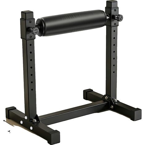 Soporte para sentadillas, diseño duradero, ajustes regulables, color negro. (1/2)