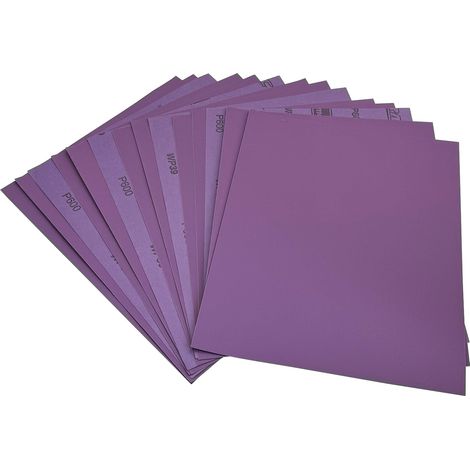 Lot de 15 feuilles de papier abrasif grain 600, 230 x 280 mm, papier abrasif humide, oxyde d'aluminium, pour métal, verre, voiture, meubles en bois (1/5)