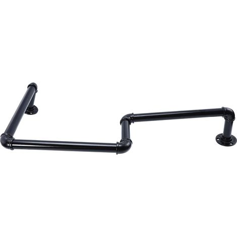 Étagère Murale et Design Délicat Noir Style Rétro, Support de Rangement Stable et Robuste Facile Cuisine ou Salle de Bain (1/5)
