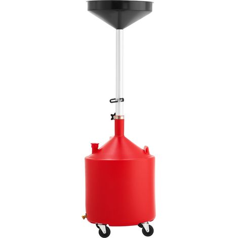 Bac de vidange d'huile 68L avec entonnoir réglable, roues pivotantes, idéal pour ateliers auto et garages. (1/5)
