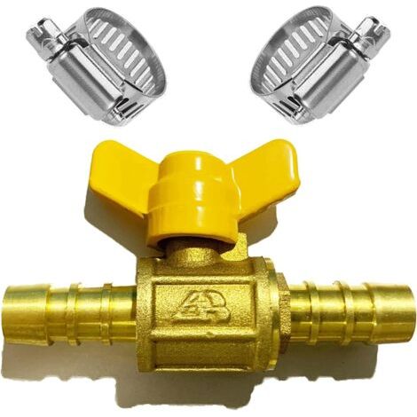 Vanne à Bille cannelée à Deux Voies (pour Tuyau ID 10 mm-11 mm) (1/2)
