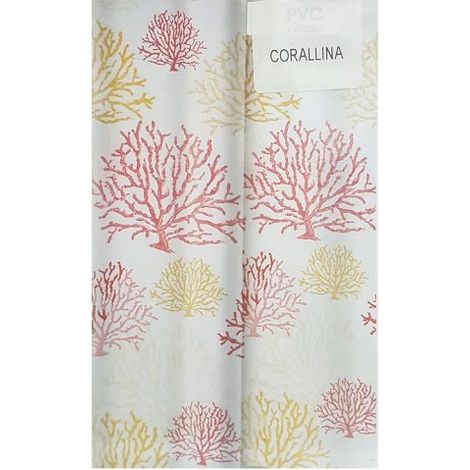 Tenda Doccia Tenda da Bagno Impermeabile e Lavabile 180x200cm Fantasia Corallina
