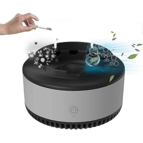 Cendrier sans fumée avec purificateur d'air, cendrier intelligent pour la purification de l'air aux ions négatifs pour voiture et maison - ANYOU (Gris) (1/5)