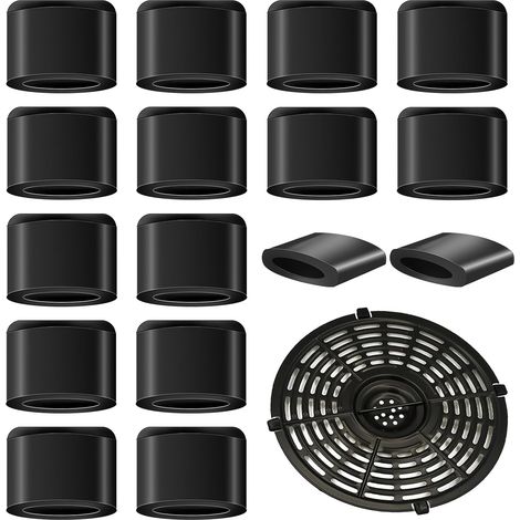 Set da 16 pezzi composto da coperture protettive in gomma antigraffio, cuscinetti in silicone, piedini in gomma per teglie da forno per friggitrice ad aria, parti ammortizzanti in gomma e teglie da fo (1/5)
