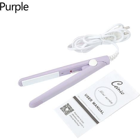 Lisseur à cheveux mini 2 en 1 fer plat beauté céramique tourmaline violet fiche US (1/5)