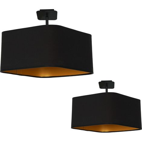 Plafoniera Milagro Napoli nera oro tessuto 40cm E27 (1/4)