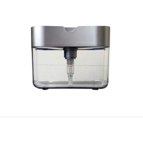 1 paquet de distributeur de savon créatif en plastique gris foncé brosse à vaisselle accessoires d'outils outils de nettoyage ménagers (1/2)