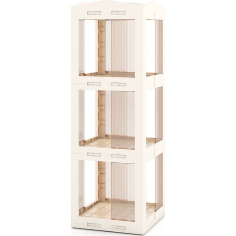 Libreria girevole a 360° 36,5 x 36 x 108 cm salvaspazio design elegante PP bianco 200015905