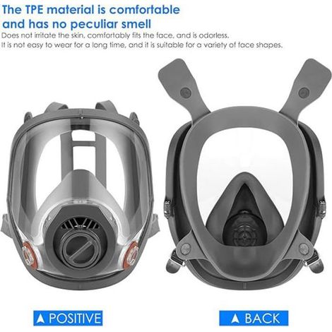 Masque De Volume - Silicone Et Plastique - Protection Contre Vapeurs Et Particules - Pour Travaux Chimiques Ponçage Soudage - 1 Pièce (1/5)