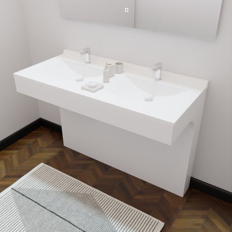 Doppelwaschtisch mˆbel EPURE PMR 120 cm - Glânzendes Weiﬂ (1/5)