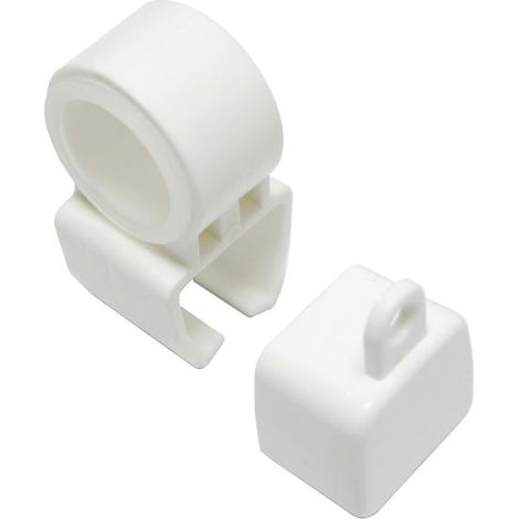 Gardinia Halter und Endkappe für U-Lauf, weiß, 2-er Pack Gardinenstangen & Zubehör (1/2)