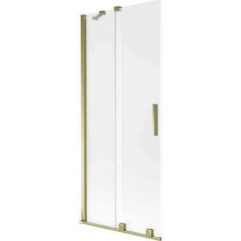 Mexen Velar mampara de ducha de 2 puertas correderas 85 x 150 cm, esmerilado, dorado - 896-085-000-31-50 (1/2)