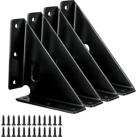 Juego de 4 juntas de refuerzo robustas, código de ángulo trapezoidal, fijaciones de soporte angular, fijaciones de junta para estanterías de muebles (1/5)
