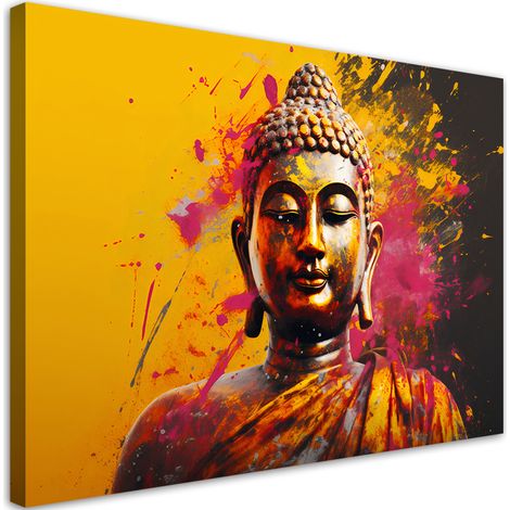 Canvas print, Buddha on abstract background - 90x60 (1/4)
