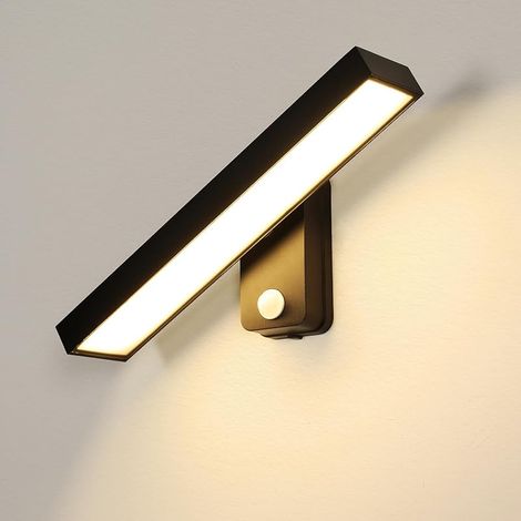 21W Applique Murale Exterieur LED Detecteur de Mouvement, 3000K Blanc Chaud, 350° Réglable Lampe Mural Exterieur, Noir Luminaire Mural Moderne pour Terrasse, Jardin, Garage [Classe énergétique E] (1/5)