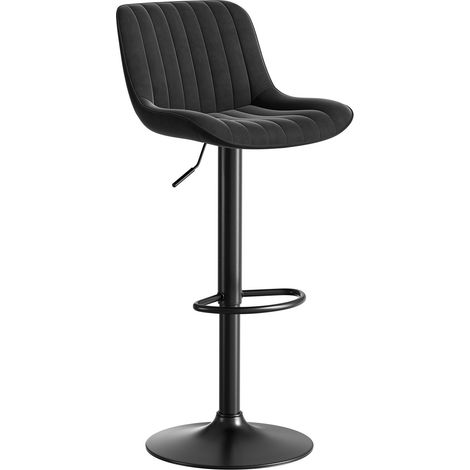 Set mit 4 drehbaren Barhockern aus schwarzem Samt, höhenverstellbar 360° MODENUIT (1/4)