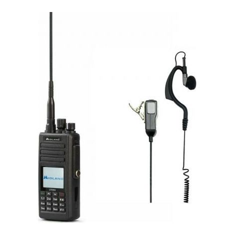 Midland CT990-EBR ricetrasmettitore radioamatoriale dual band 10W + Auricolare microfono MA21-LK