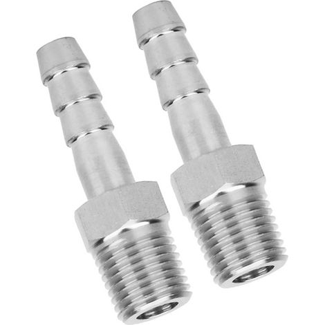 2 pièces Connecteur mâle fileté BSPT en acier inoxydable 1/4 po, raccord rapide à barbes (BSPT 1/4-8 mm) (1/5)