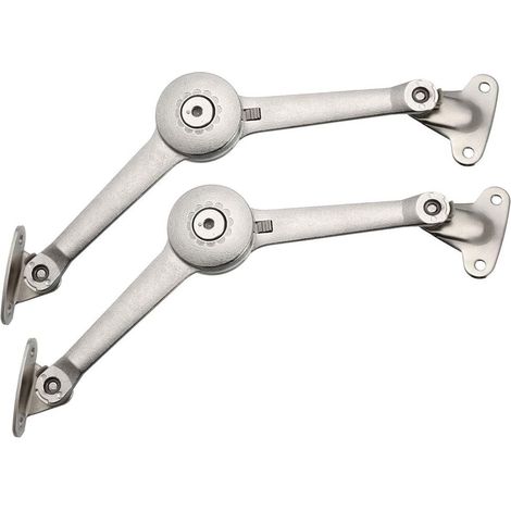 Lntyq Charnières de soutien de couvercle (2 pièces), nickel satiné, fermeture amortie, pour couvercle (1/5)