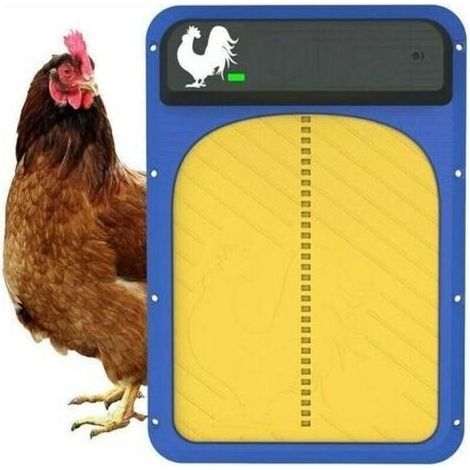 1pcs Porte de poulailler, porte de poulailler automatique à piles, porte de poulailler automatique avec capteur de lumière, kit de porte de poulailler étanche, 35x24x4.3cm (1/4)