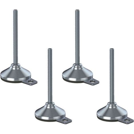 construction site equipment stainless steel leveling foot base 12x150x80mm and anti-vibration pad 110 kg-Set 4