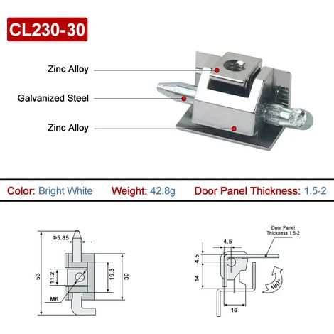 (CL230-30-LB-1.5-2-K-1PCS)CL230 Charnière de porte d'armoire électrique en acier inoxydable à goupille détachable CL211 (1/5)