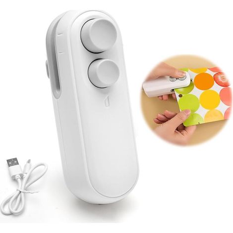 XEPHO Mini Scelleur avec Cutter, 2 en 1 Scelleuse Thermique Manuel, Soudeuse Sac Plastique Rechargeable, Scelleuse de Sacs avec Aspiration Magnétique, Machine a Sceller, Scelleuse Sac Plastique (1/5)