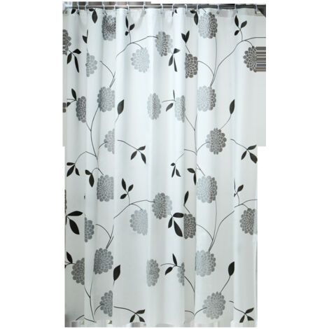 Cortina de ducha CCYKXA con estampado floral extra antimoho, cortina de baño de PEVA (180x200CM) (1/4)