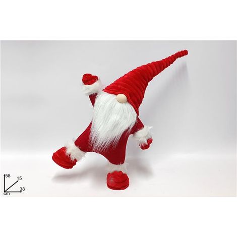 Decorazione Natalizie Gnomo di Natale su una Gamba Rosso 58 cm