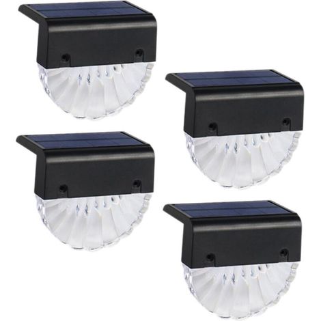 Lampes solaires extérieures pour terrasse, lampes pour marches en coquille, paquet de 4 (1/5)