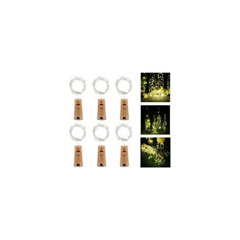 EASYCOMFORT Lot de 10 Guirlandes Lumineuses LED Bouchon Bouteille 1m 10led Fil d'Argent Décoration Maison Fête Noël (1/4)