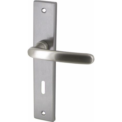 Maniglia porta in zama satinata Biarritz con chiave L - Dt2000