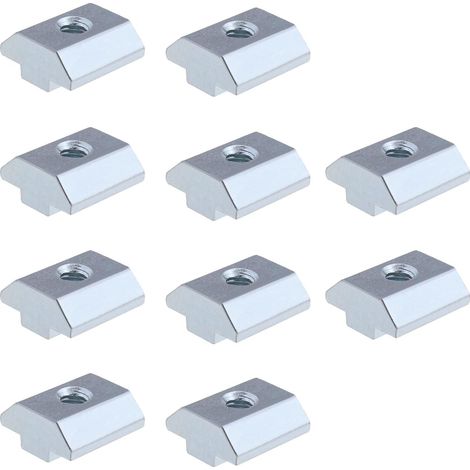 10pcs Écrous Coulissants en T de Série 40 M6 Glissière de Filetage Écrou en T pour Profilé d'extrusion d'aluminium à Rainure en T en Acier au Carbone pour Fraiseuse CNC pour Imprimante 3D (1/5)
